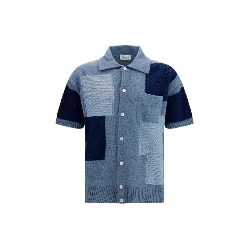 Laneus Blue Cotton Men's Cardigan